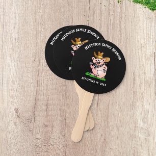 Western BBQ Themed Family Reunion Hand Fan
