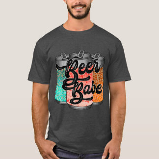 Western beer babe Country Music Leopard print  T-Shirt