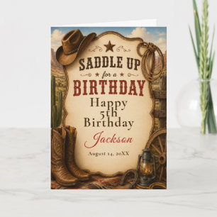 Western Birthday Party Card