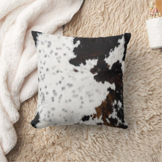 Western Black & Brown Cowhide Cushion