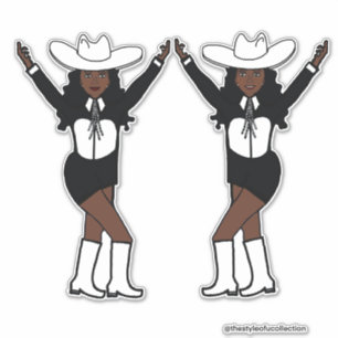 Western Black White  Stickers #1