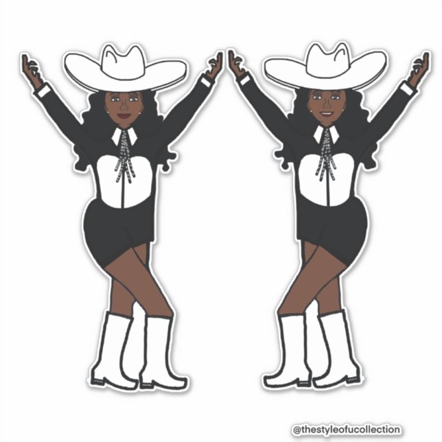 Western Black White  Stickers #1 (Front)