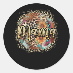 Western Bleached Turquoise Cowgirl Rodeo Mama Classic Round Sticker