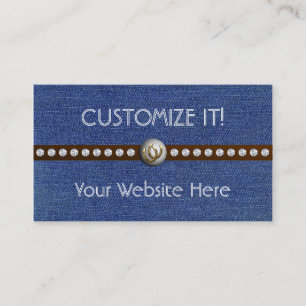 Western Bling Customisable Denim Biz Cards