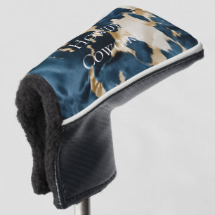 Western Blue Brown Gold Cowhide Golf Head Cover