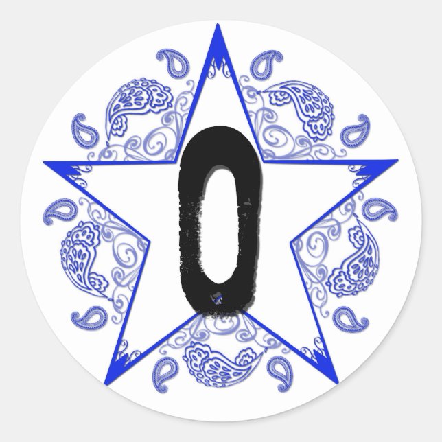 Western Blue "O" Monogram Sticker (Front)