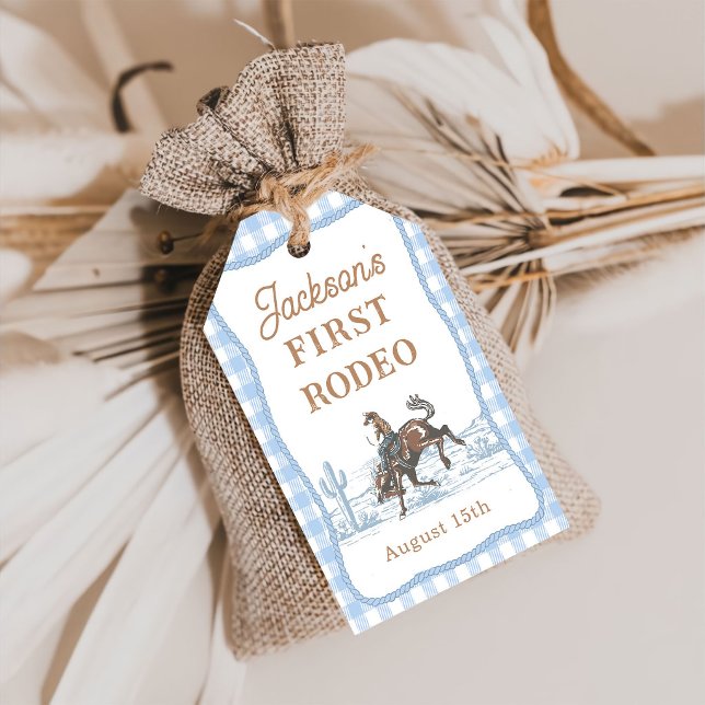 Western Blue Rodeo Cowboy Gift Tag (Creator Uploaded)
