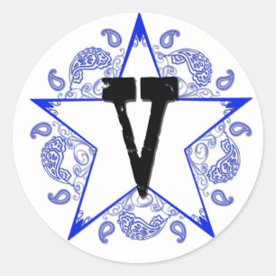 Western Blue "V" Mongoram Sticker