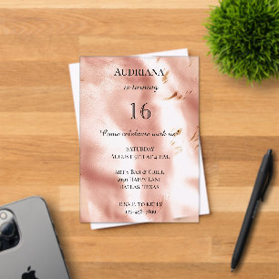 Western Blush Pink Faux Cowhide Birthday Acrylic Invitations