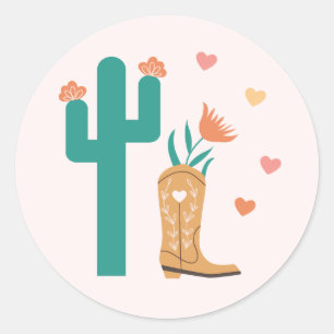 Western Boho Boot & Cactus Sticker