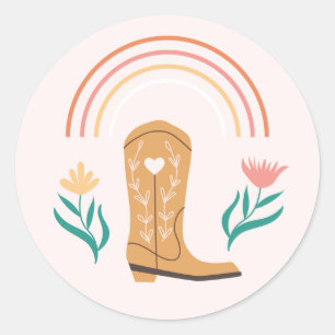 Western Boho Boot & Wildflowers Sticker