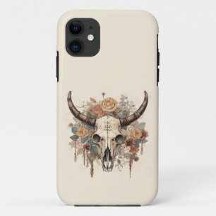 Western Boho Bull Skull Floral Case-Mate iPhone Case