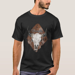 Western Boho Bull Skull Wrangler Cowboy T-Shirt