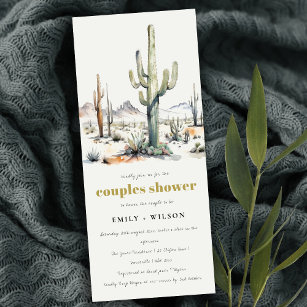 Western Boho Cacti Desert Landscape Couples Shower Invitation