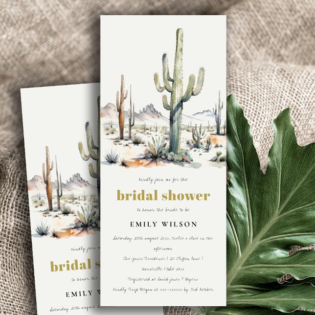 Western Boho Cactus Desert Landscape Bridal Shower Invitation (Creator Uploaded)