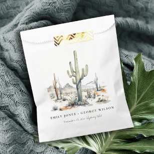 Western Boho Cactus Desert Landscape Wedding Favour Bags
