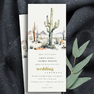 Western Boho Cactus Desert Landscape Wedding Invitation