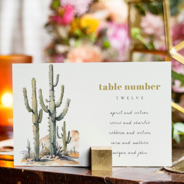 Western Boho Cactus Desert Wedding Seating Charts Table Number (Creator Uploaded)