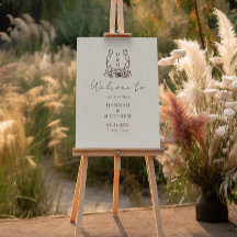 Western Boho Horseshoe Wedding Welcome Sign