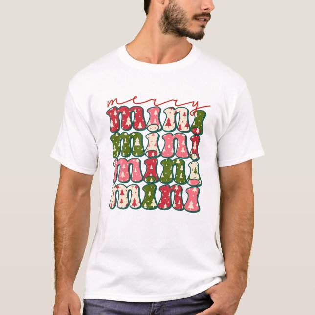 Western Boho Retro Christmas Mimi Mum Mother T-Shirt (Front)