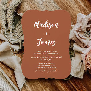Western Boho Terracotta Wedding Invitation