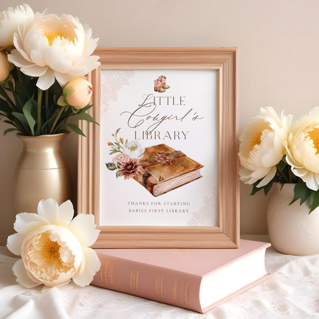 Western Books for Baby Little Cowgirl's Library Poster (Western Books for Baby Little Cowgirl's Library Poster)