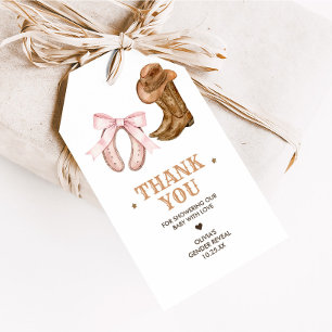 Western Boots and Bows Gender Reveal Favor Tags