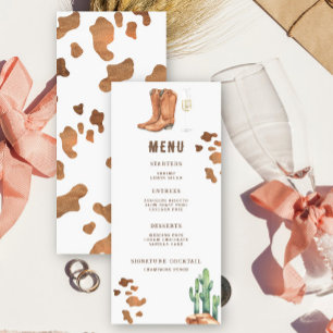 Western boots and bubbly Bridal shower menu