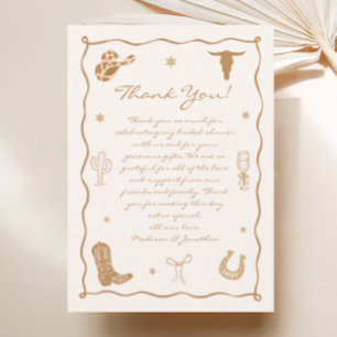 Western Boots and Bubbly Bridal Shower Thank You Card