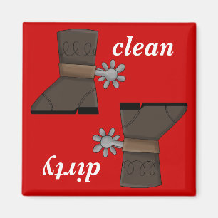 Western Boots and Spurs Dishwasher Magnet