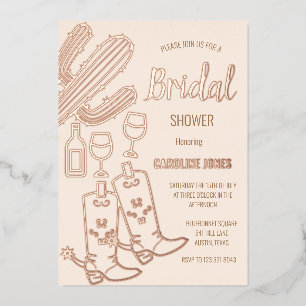Western Boots Bubbly Boho Gold Foil Bridal Shower