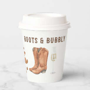 Western Boots & Bubbly Bridal shower Paper Cups