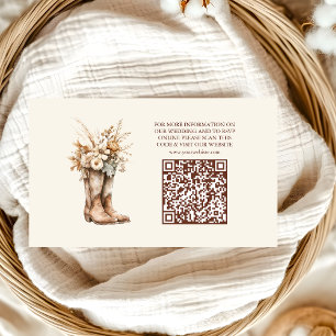 Western Boots Floral Terracotta Wedding Enclosure Card