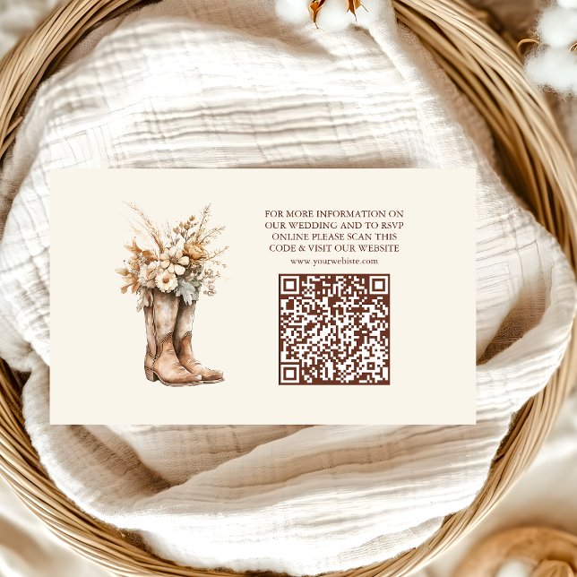 Western Boots Floral Terracotta Wedding Enclosure Card (Creator Uploaded)