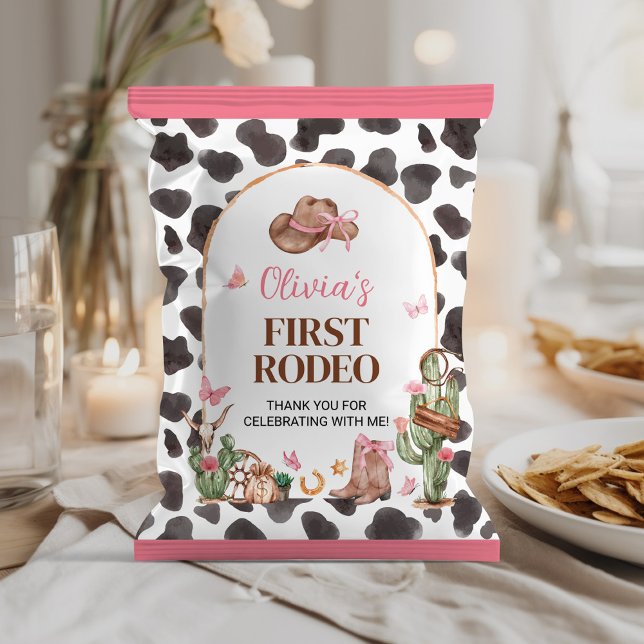Western Bow Pink Cowgirl Birthday Chip Bag Wrapper (Creator Uploaded)