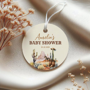 Western Boy A Little Cowboy Rustic Baby Shower Favour Tags