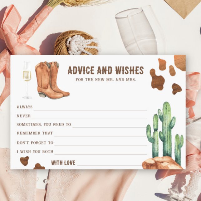 Western Bridal Shower Advice and Wishes Stationery (Creator Uploaded)