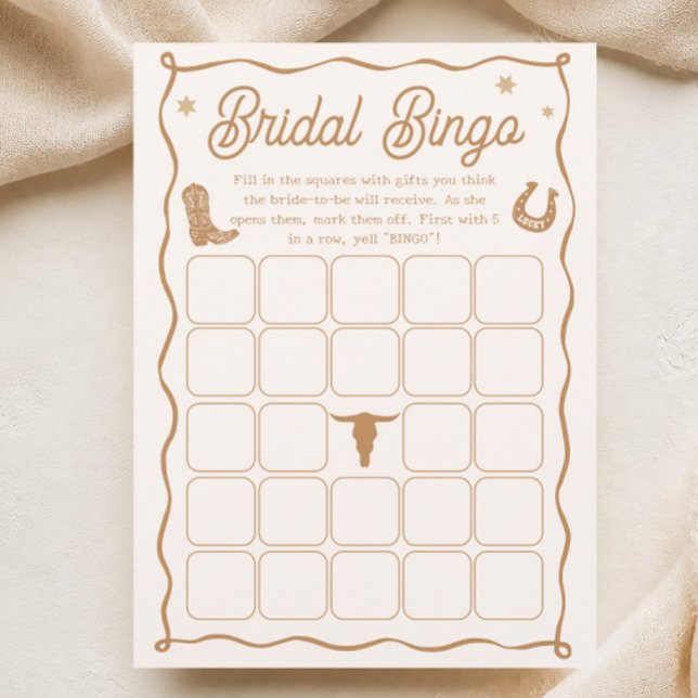 Western Bridal Shower Bingo Game Card (Creator Uploaded)