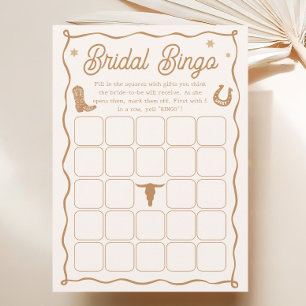 Western Bridal Shower Bingo Game Card