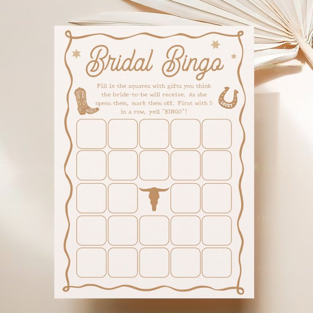 Western Bridal Shower Bingo Game Card (Creator Uploaded)