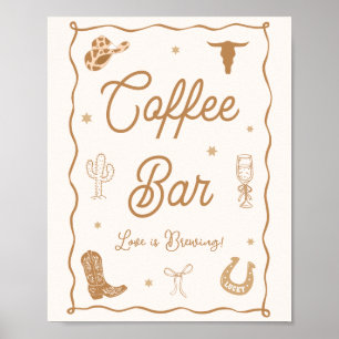 Western Bridal Shower Coffee Bar Poster