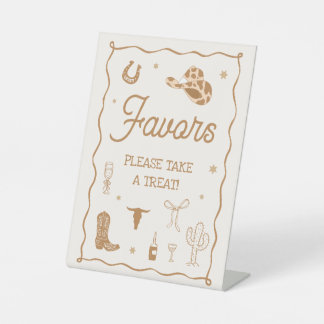 Western Bridal Shower Favour Pedestal Sign