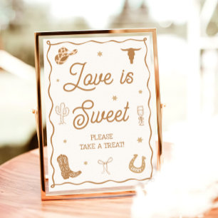 Western Bridal Shower Love is Sweet Favor Poster