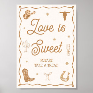 Western Bridal Shower Love is Sweet Favour Poster