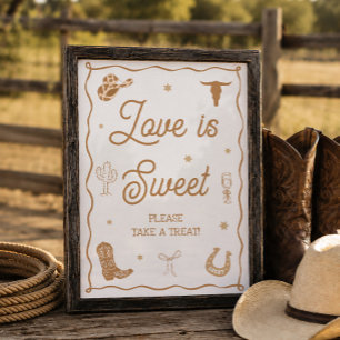 Western Bridal Shower Love is Sweet Favour Poster
