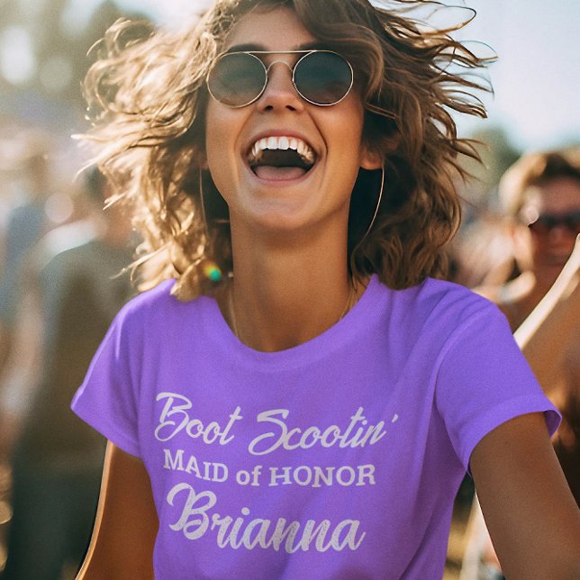 Western Bridesmaid Boot Scootin'  T-Shirt (Creator Uploaded)