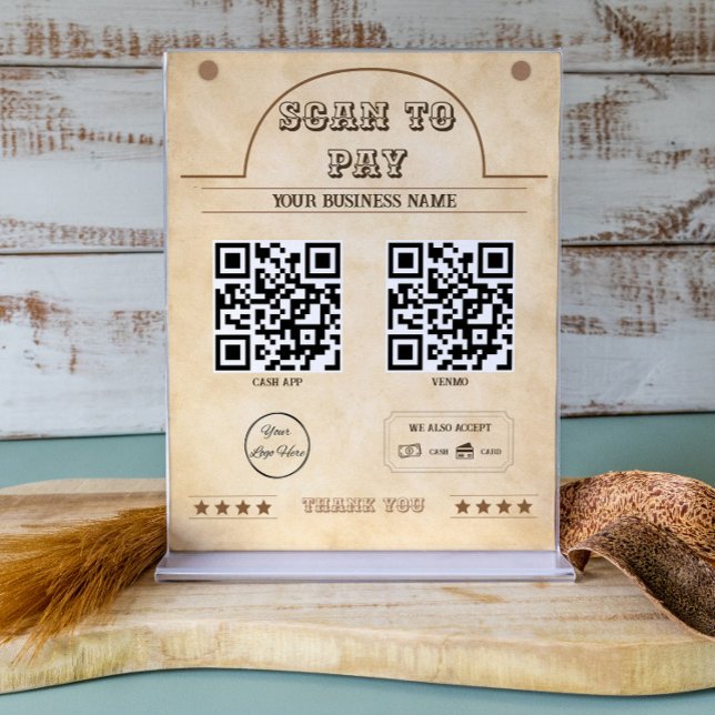 Western brown 2 QR code southern scan to pay Poster (Creator Uploaded)