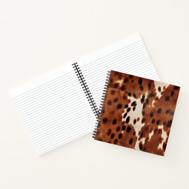Western Brown Black Cowboy Cowhide Notebook (Inside)