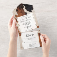 Western Brown Black Cream Cowhide Wedding