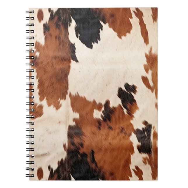 Western Brown Black White Cowhide Notebook (Front)